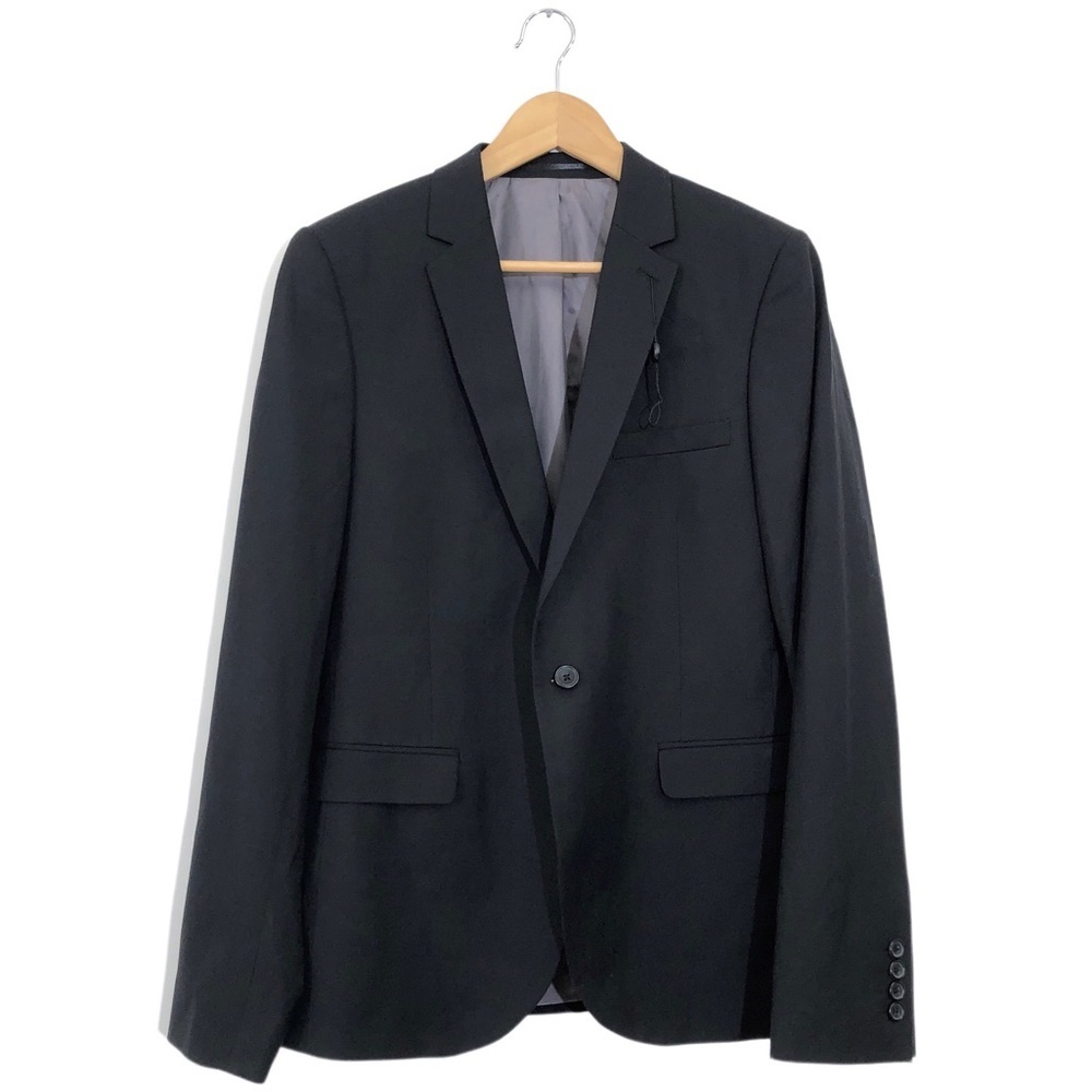 TOPMAN Nordstrom Men’s Black Front Button Skinny Fit Blazer Suit Jacket 40